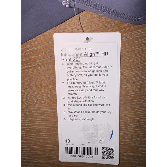 NWT Lululemon Align High-Rise Pant 25" SIZE 10 Grape Mist - Picture 4 of 4